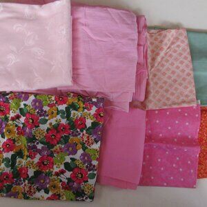 Fabric remnant pieces 17 yards 4-1/2 pounds crafts doll clothes